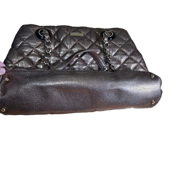 Kate Spade Gold Coast Maryann Quilted Leather Bronze Gold Purse Bag Gold 16x10x5 - Picture 8 of 8